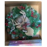 Moose Christmas Wreath and holder New