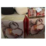 Christmas dishes, candle holder, salt & pepper