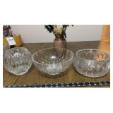 Crystal bowls different sizes