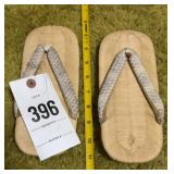 JapaneseGeta sandals with snake pattern straps