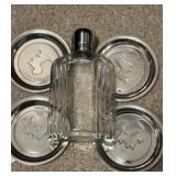 Boston terrier coasters and flask