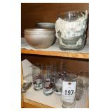 Glass dessert  bowls, and Christmas glasses