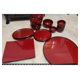 Lacquerware (Red with black trim)