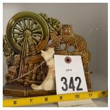 McCoy pottery spinning wheel planter