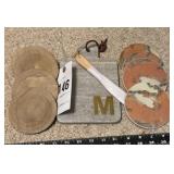 Coasters and cheese cutting board
