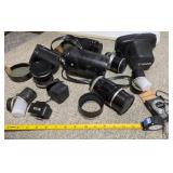 Vintage Canon camera, lens, Sedic and cases