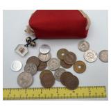 Foreign currency small vintage coin purse