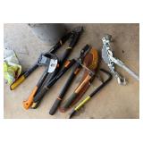 Axe, clippers, saw, winch..