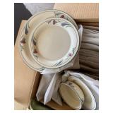 Lenox poppies on blue dishes