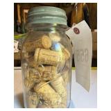 Jar of corks with zinc lid