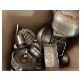 Kitchen lot, colander pots, and pans