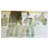 Vintage glass bottles various sizes