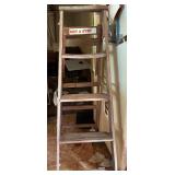 Wooden folding ladder
