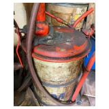 25 gallon barrel with pump and grease bucket