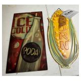 Corn and bottle sign