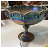 Carnival glass, candy dish