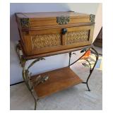 Palm Leaf Table with drawer