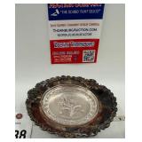 Barbour Silver ash tray with glass tray