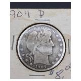 1904 Barber half dollar