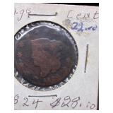 1824 braided hair large cent penny