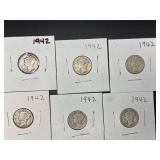1942 Mercury dimes
