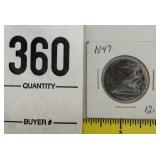 1847 Braided Hair Large Cent,