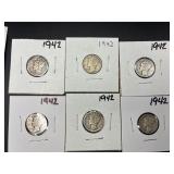 1942 Mercury dimes