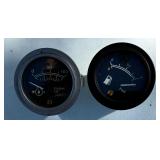 Oil pressure gauge and a fuel level gauge