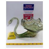 Art Glass Swan Planter