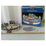 Holiday Time Village Collectibles Skating Pond