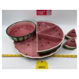 Watermelon decorated glassware