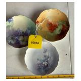 Three Antique hand-painted porcelain Plates