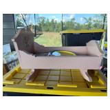 Pink wooden baby doll cradle