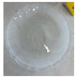 White glass salad plates (2)