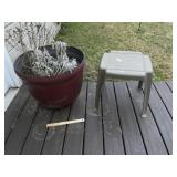 Large Planter & Rubbermaid Drink Table