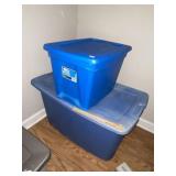 (2) Storage Totes (Bottom Has misfitted lid)