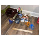 Office Supplies & Cherry Desk Organizer