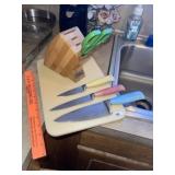 Cutting Board & Hamilton Beach Kitchen Knife Set