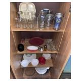 Canning Jars & Misc in Cabinet