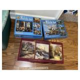 Thomas Kinkade Puzzle + 2 Multi Puzzles