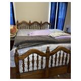 Solid Wood King Bed  (Bedding Sells Next)