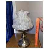 Brass Base / Fluted Glass Shade Bedside Lamp