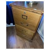 Wood 2 Drawer Storage Cabinet