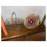 Basket ~ Hand Carved/Painted Romania Plate & Easel