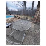Nice Wrought Iron Patio Table & 4 Chairs