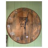 Vintage Jim Beam Whiskey Barrel Lid Clock
