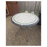 Ceramic Top Wrought Iron Bistro Table