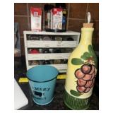 Spice Rack ~ Spices ~  Cruet & Tin Bucket