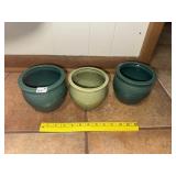 (3) Glazed Planters