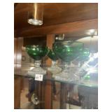 4 Vintage Forest Geeen Boopie Champagne Glasses